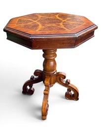 Vintage Hexagon Pedestal Table
