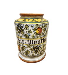 Antique Vintage Italian Faience Apothecary Jar BF