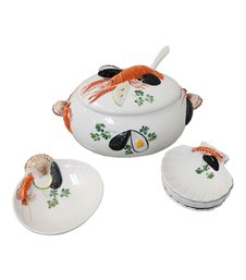 Vintage Sur La Table Lobster Tureen And Serving Dish Set- 8 Pieces MS