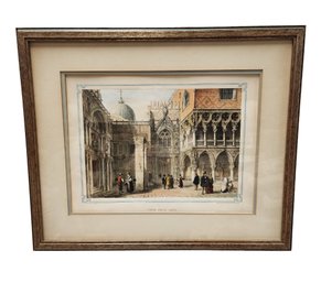 Antique Porta Della Carta Print Custom Framed