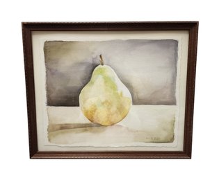 Signed Pear Watercolor