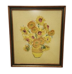 Vintage Van Gogh Sunflower Crewel Artwork JO