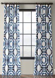 SID - Printed Room Darkening Curtain - 50 In. W X 84 In.  Rod Pocket With Back Tab - Pair