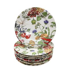 Garden Floral Lunch/Dinner Plate - Set Of Eight