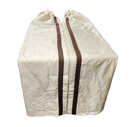 CP Custom Made Silk Drapes With Brown Gros Grain Border Blackout Double Lined - Locust Valley Pick Up