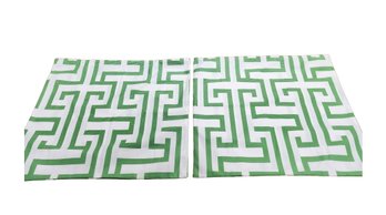SS Ming Trail Green Greek Key Maze Geometric Pillow Covers - Pair