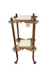 JK Victorian Gilt Brass Marble Pedestal Plant Stand - Port Washington Pick Up