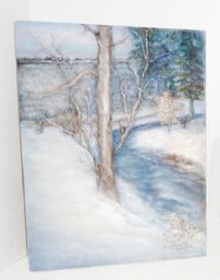 Oil Painting On Canvas Snow Scene