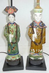(2) Asian Figure Table Lamps, Electric Lamps WORKING