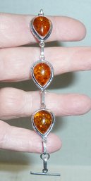 Amber Colored Stone Bracelet Mkd 925