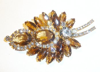 Vintage Juliana D&E Topaz Rhinestone Pin (Large)