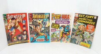 (4) Vintage 'The Avengers' Comic Books #38 & 39, Sgt. Flury, Giant Man & Hulk