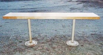 48' Long Gym Style Bench, Iron Bolt Down Legs