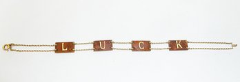 Vintage 'LUCKY' Chain Bracelet, 2.7gr. Mkd 10K