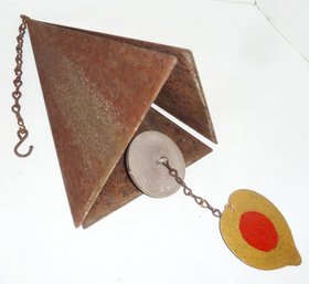 3 Sided Heavy Steel Garden Windchime Bell, Landscape Buoy Bell, Beautiful Haunting Sound