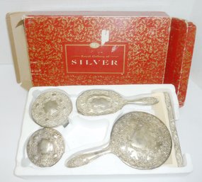 Vintage Silver Vanity Set In Box