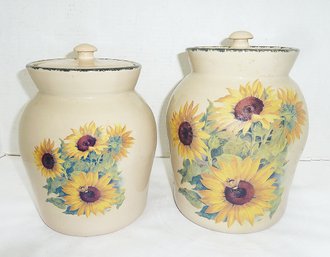 Sun Flower Counter Jars PAIR