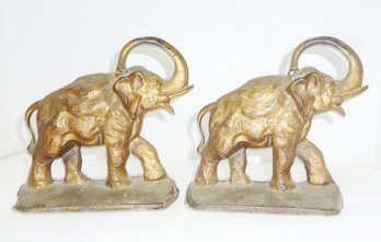 Vintage Cast Iron Elephant Bookends