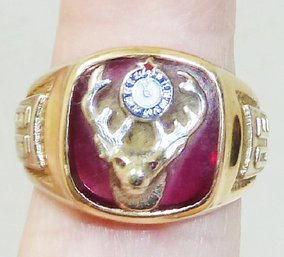 Vintage 10K Gold ELKS Ring 10.8gr. SIZE 9.5