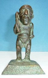 Bronze/Brass Vintage 'Peruvian Fetish' To Protect You From Harm (read Inscription In Photos)