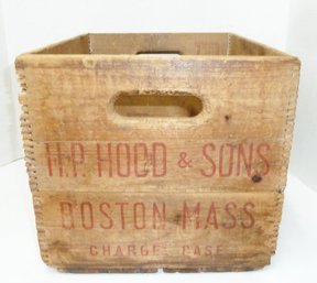 Vintage HOOD Dairy, Wooden Milk Crate