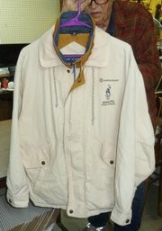 1996 Atlanta Olympic Game Jacket, Stitched Olympic Logo On Front, Size S, Light Khaki Color, Ready To Wear