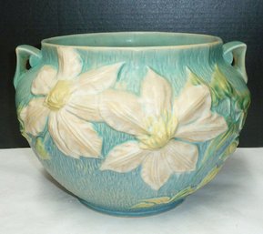 Vintage Roseville 'Clematis' Pattern Jardiniere Pot, Signed