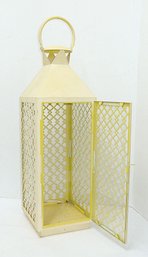 Tall Metal & Glass Lantern Cage