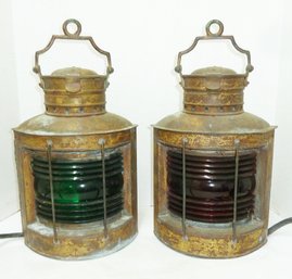 Vintage 'PERKO' Marine, Nautical Lanterns Signed
