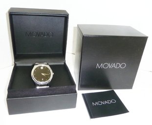 Men's MOVATO Sapphire Crystal Black Dial Quartz Wristwatch In Original Hinged Display Box, Outer Box, Book