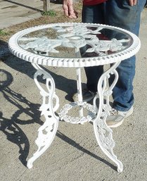 Iron Glass Top Patio Table NICE