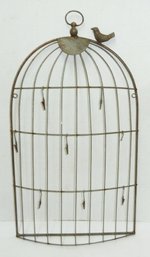 24' Tall Metal Wire Bird Cage Post Card Or Photo Display, Clips To Attached Your Photos, Wall Accent