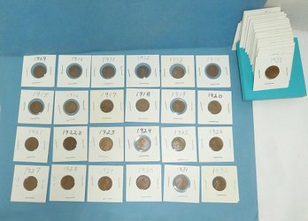 (50) Vintage  Lincoln Cent/penny Lot 1909 Thru 1958, COINS