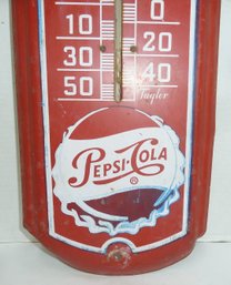 Vintage 27' Metal Pepsi Cola Taylor Wall Thermometer, Missing The Glass Thermometer Stick