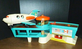 Vintage Fisher Price Airplane & Hanger LOT