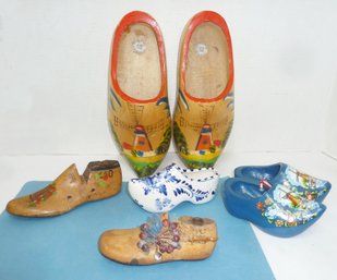 Vintage Wooden Dutch Clogs, Delft Signed Shoe, Wood Shoe Molds & More