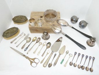 Vintage Silverware LOT, 3 Bells & Napkin Rings Included