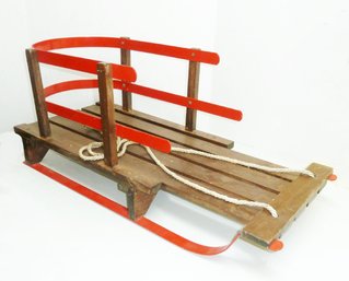 Wood & Metal Toddler Sled NICE