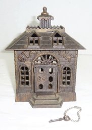 Antique Iron Still Bank & KEY, State Bank