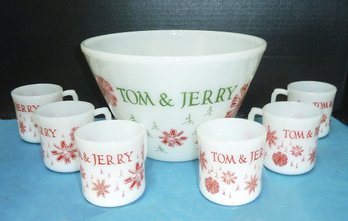 AH Vintage TOM & JERRY Punch Set, Bowl & 6 Mugs