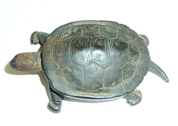 Vintage Cast Iron Turtle, Hinged Lid Box