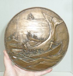 Bronze Moby Dick Whaling, Nautical Plaque