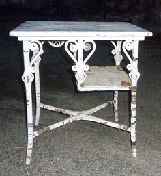 Vintage Wicker Stand, Desk Table 24' Wide X 26' High