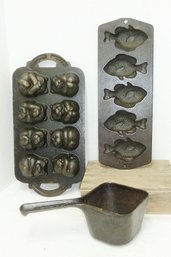 Cast Iron Bakeware, 3pc Wright, Lodge & Cuisinart