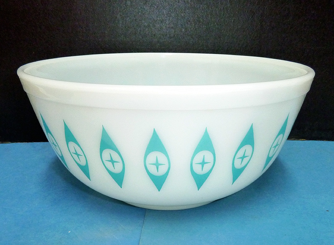 Pyrex Patterns Atomic Vint. Pyrex Atomic Eye Mixing Bowl 8.5