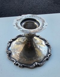 900 Silver Candle Holder Unweighted 105g  Ornate Base 4.25' X 3' Tall