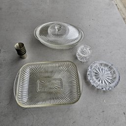 Vintage Glass Serveware & Dishware Lot