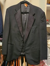 Giorgio SantAngelo Black Tuxedo Dinner Jacket Satin Lapel Formal Blazer Sz 40S