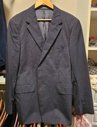 Theory Mens Pinstripe Wool Blazer Sport Coat Jacket Size 44R