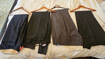 Lot Of 4 Mens Dress Slacks  Hart Schaffner Marx, Hickey Freeman & Designer Trousers